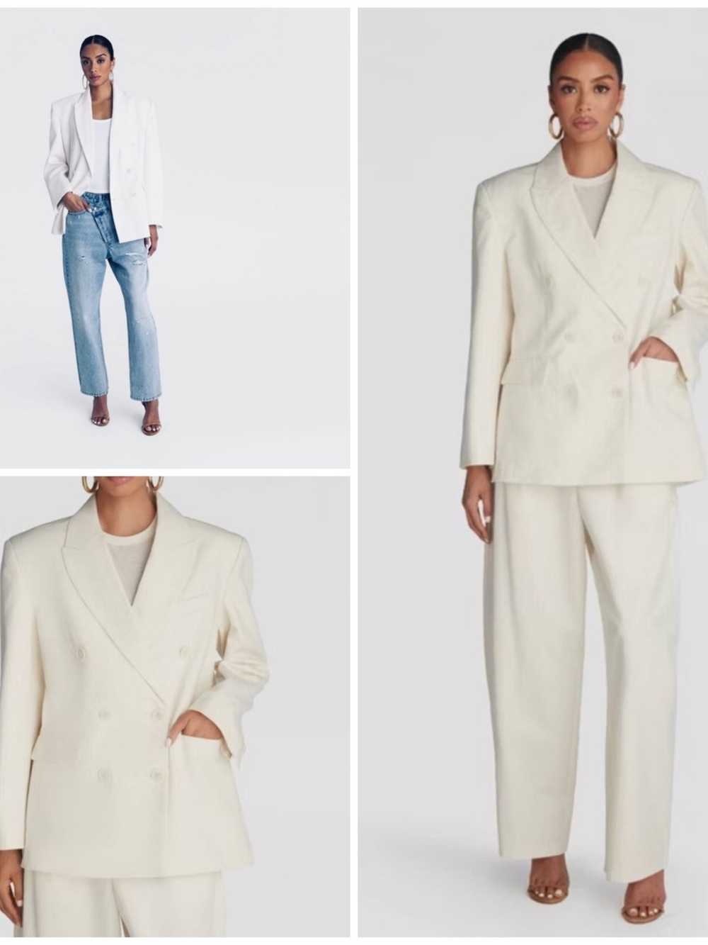 KBB by Kahlana The David Blazer Cream Jacket Size Medium M Double Breast NWT NEW